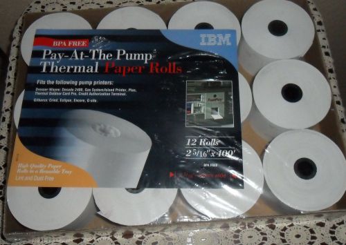 IBM PAY AT THE PUMP THERMAL PAPER ROLLS, NIB 12 - 2 5/16&#034; X 400&#039; ROLLS