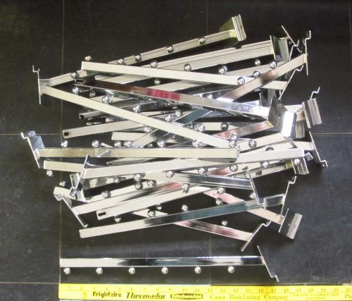 One lot of 25 each: Chrome Slat Wall 6-ball Waterfall Clothes Hanger **Used**