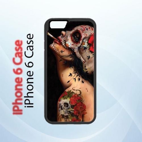 iPhone and Samsung Case - Cool Floral Sugar Skull Smoke Tattoo