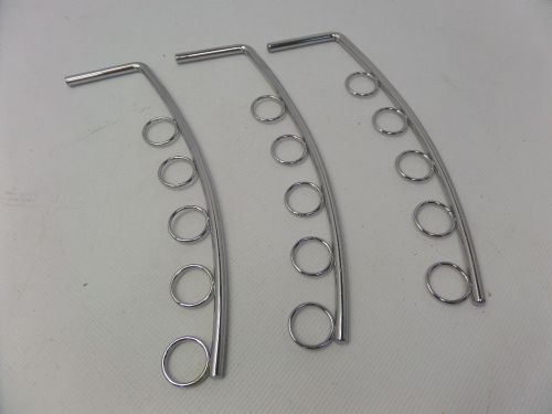 (3) 12&#034; 5 Ring Slatwall Panel Display Metal Waterfall Hanger Chrome - Arms only
