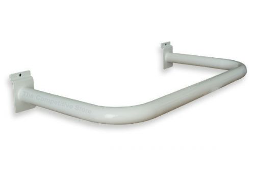 5 Pcs Box U-Shape White Slatwall Hangrails - Round Tubing - Fits All Slat Panels