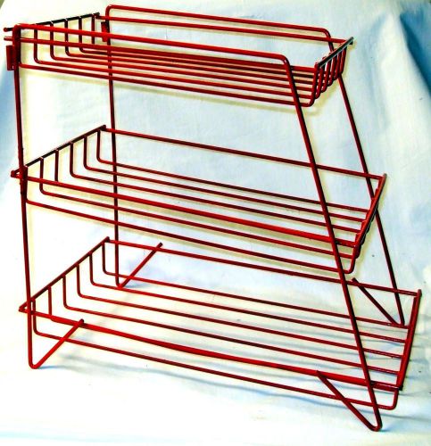 Cherry Red Wire Display Countertop Convenience Store Chip Snack Rack