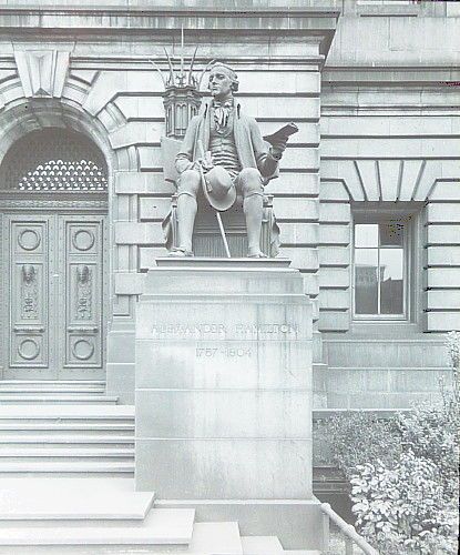 c1912 Cleveland OH Statue Alexander Hamilton Co. Courthouse Photo Lantern Slide