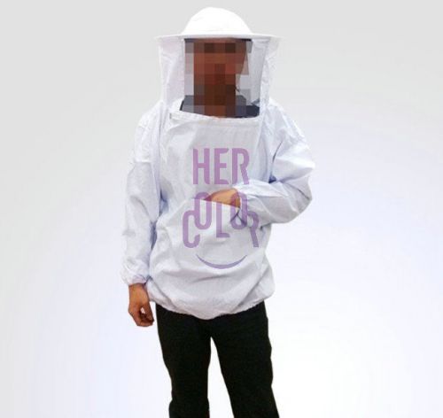 Beekeeping integrated Veil Hood Protection Bee Suit White Lightweight