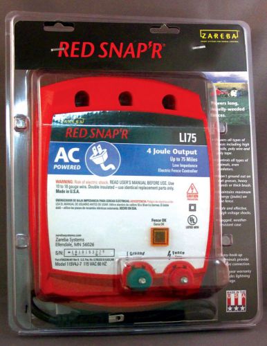 Red Snap&#039;r 4 Joule AC Fence Charger- Energizer LI75