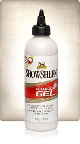Show sheen detangler gel tangle free hair mane tail wet or dry horse equine 8oz for sale