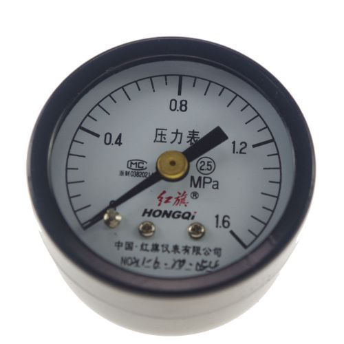 1 x Water Oil Hydraulic Air Pressure Gauge Universal M10*1 40mm Dia 0-1.6Mpa