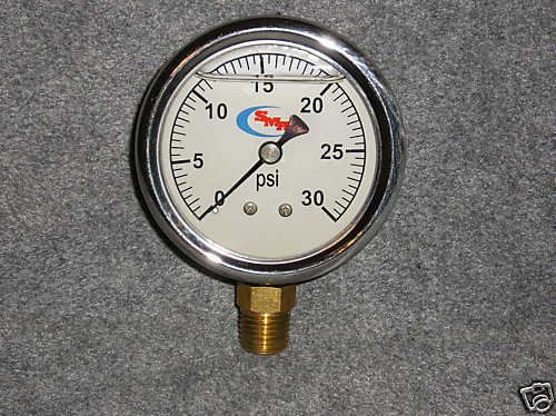 0-30 liquid filled pressure gauge air water hydraulic for sale