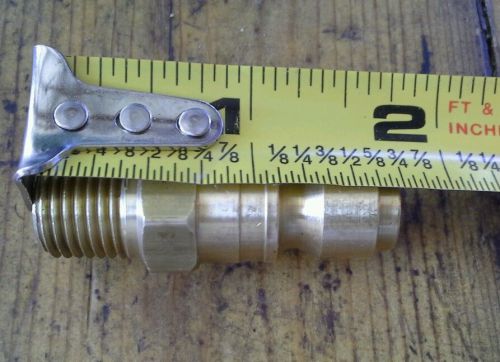 (50) Tru-Flate-Shape Solid Brass Hose Coupling Plug 1/4&#034; NPT Male, 3/8&#034; Coupling