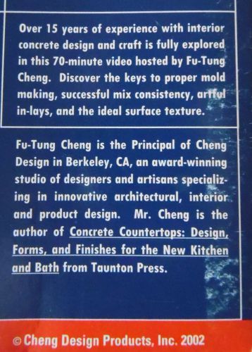 Fu-Tung Cheng Concrete Countertop VHS tape  yourself! see this tape!  NEO MIX