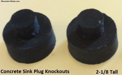2 Countersunk Concrete Cement  Countertop Sink Faucet Knockout Plugs Pre-cast