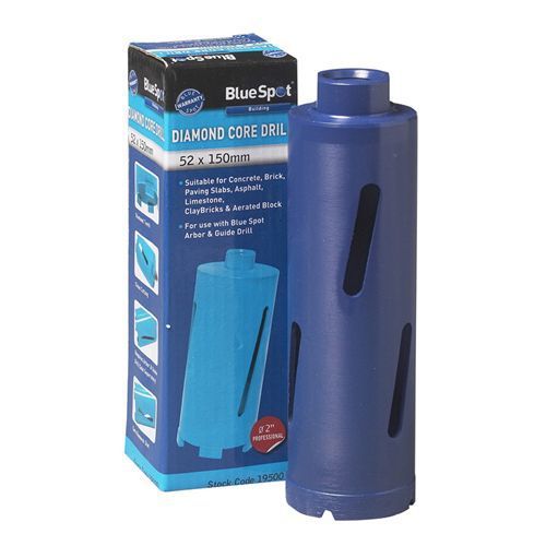 Blue spot 52 x 150 mm diamond core drill fits arbour &amp; guide diy tools parts for sale