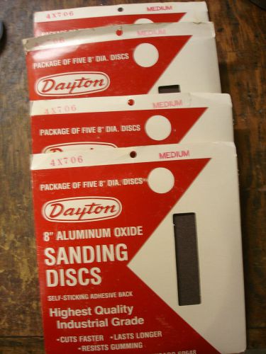 Lot of 20+ dayton 8&#034; aluminum oxide sanding discs self sticking adhesive back for sale
