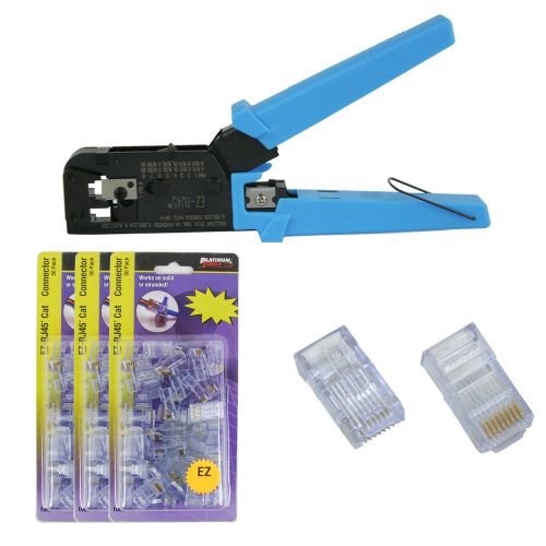 Platinum tools 100004c ez-rj45 crimper tool, jar ez-rj45 cat5/5e 150 connectors for sale