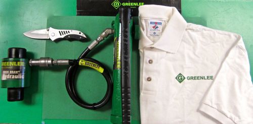 Greenlee 767 hand pump hydraulic driver &amp; ram, free greenlee polo shirt &amp; knife for sale