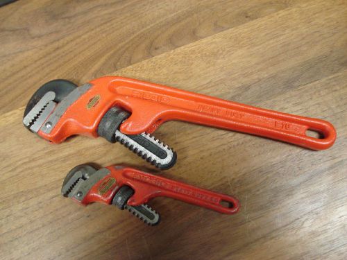 2 ridgid professional offset end close quarters plumbing pipe wrenches e6 &amp; e10 for sale