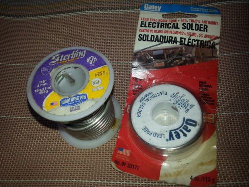 Oatey lead -free electrical solder wire reel 4oz. 95/tin 5 antimony 53177 rosin for sale
