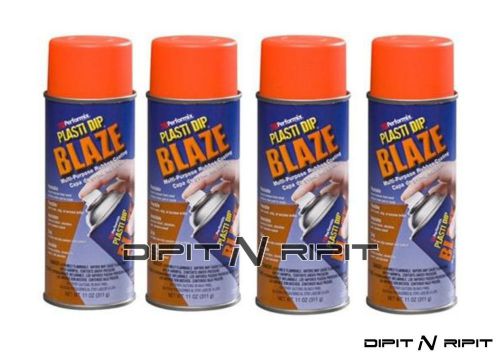 Performix Plasti Dip 4 Pack of Blaze Orange Aerosol Spray Cans Rubber Dip