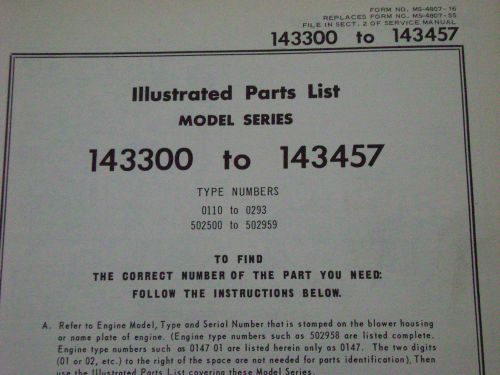 briggs and stratton parts list model series 143300 to 143457