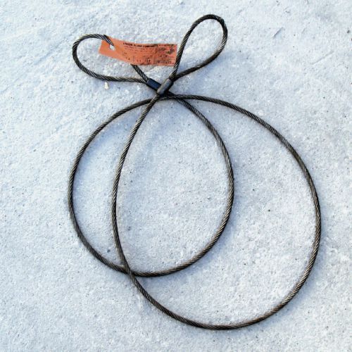Wire rope cable sling 1/2&#034;d x 10&#039;&#039;&#039;&#039; l eye and eye 4&#034;w x 8&#034;l stranded steel for sale