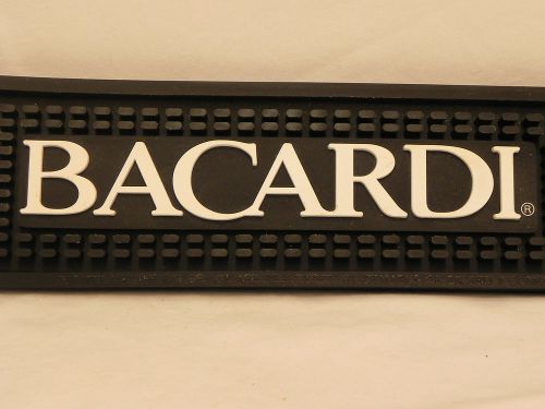 23&#034; Long Bacardi Rum Rubber Bar Spill Mat Man Cave Liquor Pub NEW