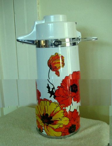 Vtg apollo air pot vacuum pump insulated thermos hot/cold drink dispenser~korea for sale