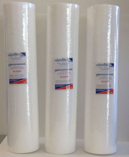 Three big blue sediment water filters 4.5x20&#034; 1 micron for big blue 20&#034; housing for sale