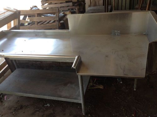 Commercial restaurant stainless steel left hand dishwasher wing 84&#034; x 30&#034; x 38&#034; for sale