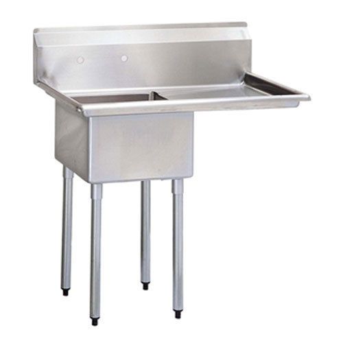 1 COMPARTMENT SINK STAINLESS STEEL 24 x 24 + 1 24&#034;RT DRAINBOARD