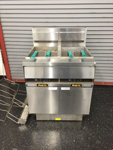Anets twin pot gas fryer with filter system for sale