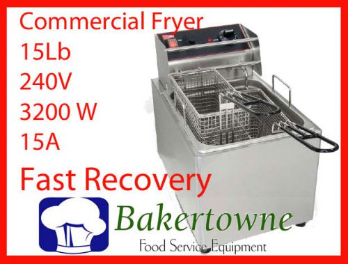 CECILWARE EL25 Commercial 15Lb. Electric Deep Fryer Counter Top 240V