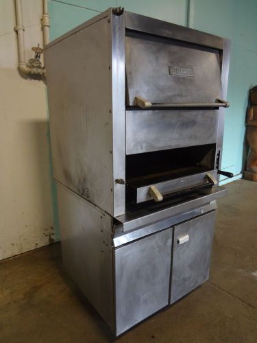 Heavy duty commercial &#034;vulcan&#034;  natural gas char broiler/salamander on casters for sale