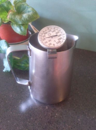 Barista Steam Pitcher 18/20 Stainless Steel w/thermometer 50 oz. capacity