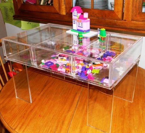 Children&#039;s Lego Puzzle Activity Craft Lucite Acrylic Tray Table