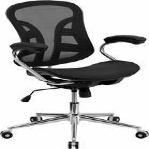 Flash Furniture BT-2779-GG Mid-Back Black Mesh Computer Chair with Chrome Base