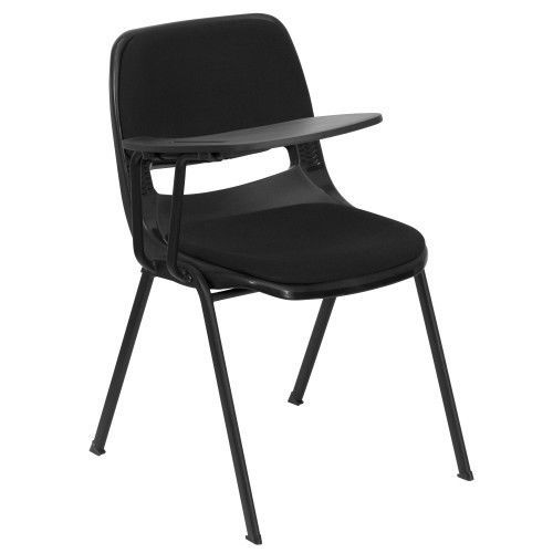 Flash Furniture RUT-EO1-01-PAD-RTAB-GG Padded Black Ergonomic Shell Chair with R