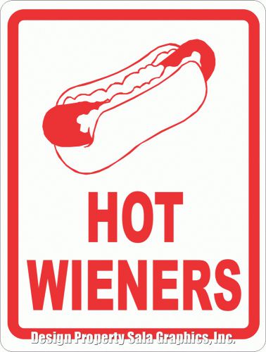 Hot Wieners Sign. 9x12. Advertisement for Dog Stands &amp; Carts. For Table Vendor