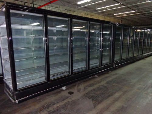 Hussmann glass door reach in freezer or cooler display case for sale