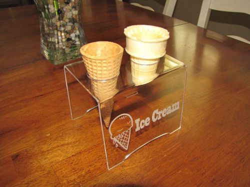Engraved acrylic double ice cream cone holder tray display stand rack wedding for sale