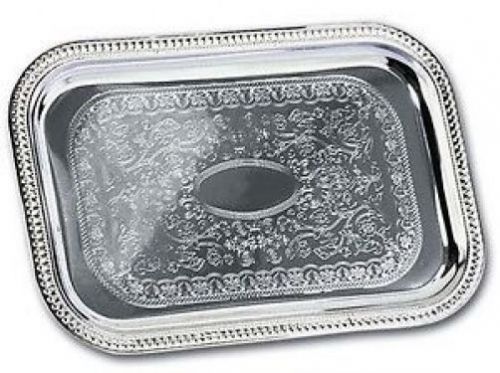 Adcraft CCT-1812 Oblong 18-1/2&#034; x 12-13/8&#034; Chrome Plated Catering Platter Tray