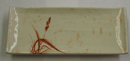 8.25&#034; x 3.5&#034; Melamine Sushi Plate Orchid Design