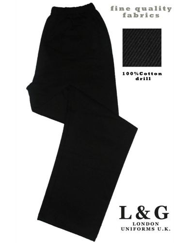 Black chef pants (trousers) L&amp;G London Uniforms