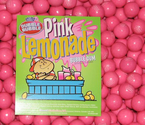 Dubble bubble pink lemonade 1 pound  bulk bag 1 inch gumballs fresh for sale