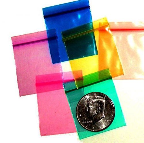 200 Rainbow Color Baggies 1.5 x 1.5 inch Mini Ziplock Bags 1515