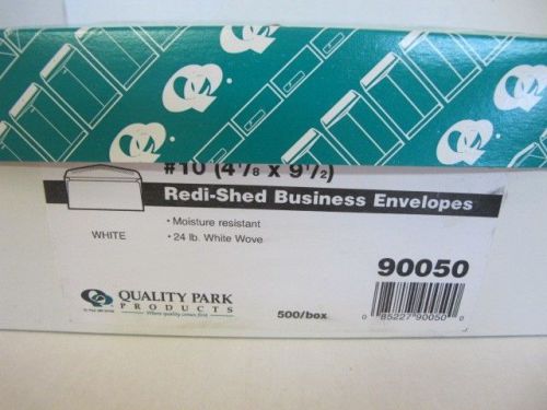 QUALITY PARK REDI-SHED #10 BUSINESS ENVELOPES 4 1/8&#034; X 9 1/2&#034; WATER RESIST (500)