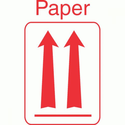 DOT Approved Red Up Arrow Orientation Label Paper (Roll of 500 Labels)