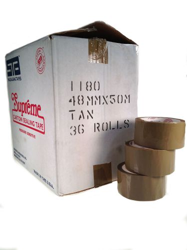 1180 2x55 tan supreme packaging tape (35 rolls) for sale