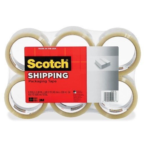 Scotch light-duty box sealing packaging tape - 1.87&#034; width x 109 yd (3350l6) for sale