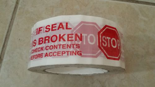 Tape logic 2&#034; pre printed &#034;stop if seal is broken&#034; carton sealing tape. for sale