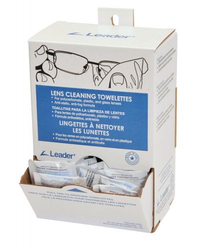 Leader Lens Cleaning Towelette Dispenser (Pack of 100) - Anti-fog, anti-static
